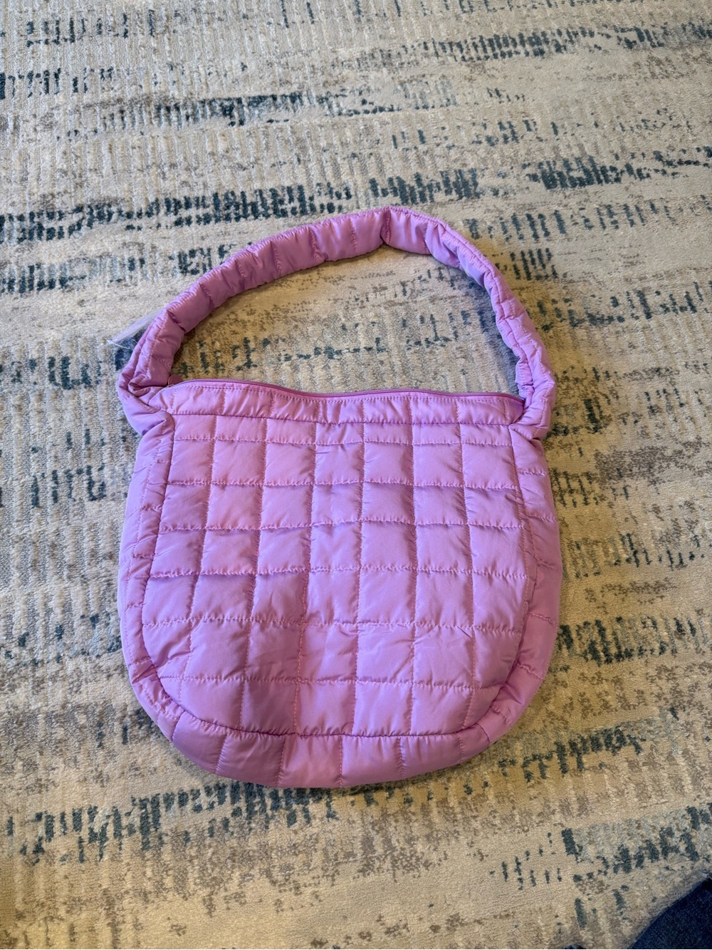 Quilted Shoulder Bag in Lavender Pink